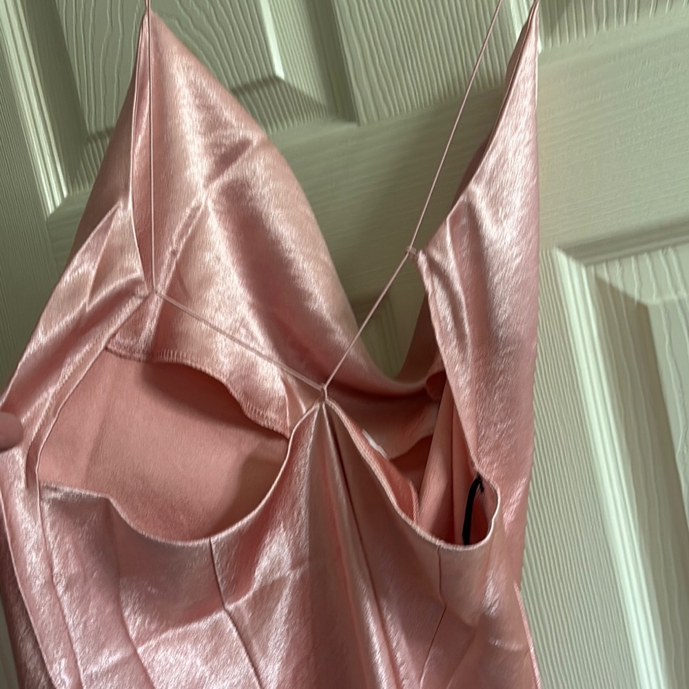 Double Zero Blush Satin Mini Dress - Picture 2 of 3